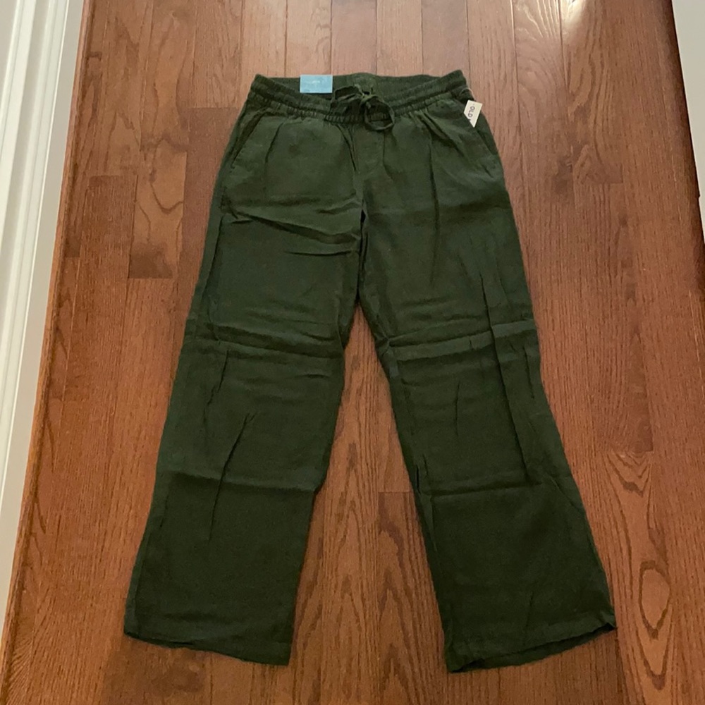 Wide leg green linen Old Navy pants